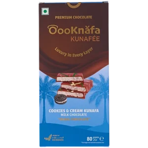 Oooknafa Cookies & Cream Kunafa Milk Chocolate 80GM
