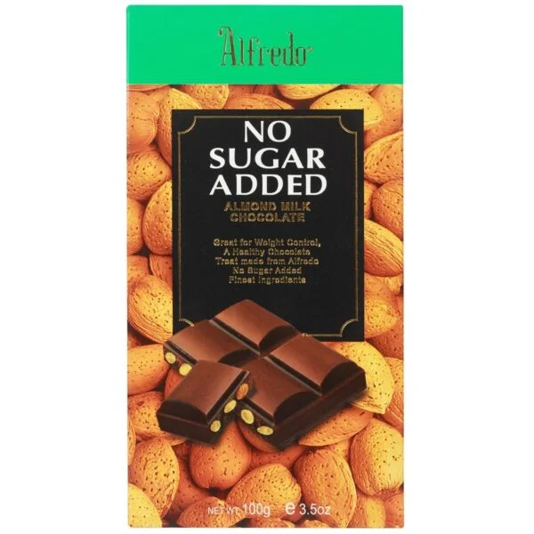 Alfredo No Sugar Dark Chocolate Almond 100GM