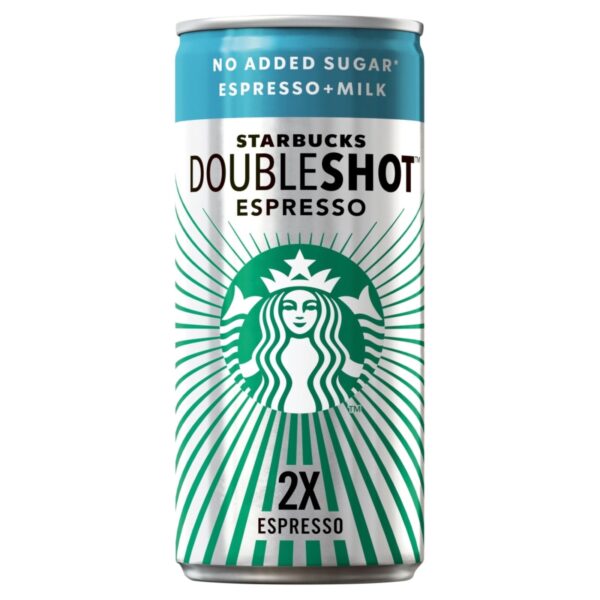 Starbucks Doubleshot Espresso, Sugar-Free Milk Coffee Drink, in can, 200 ml