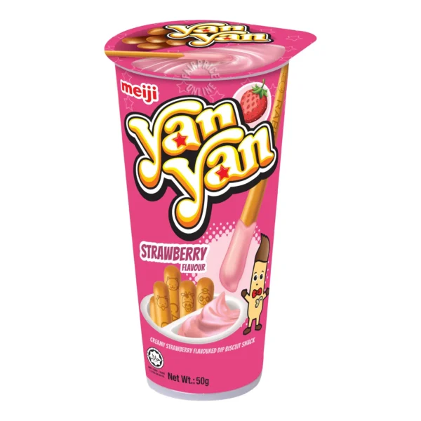 Meiji Yan Yan Strawberry Stick Biscuits 50Gm