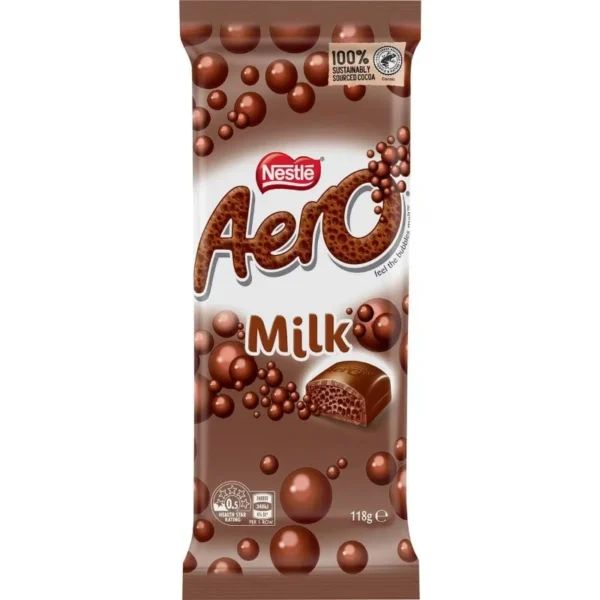 Nestle Aero Milky Bar Chocolate 118g