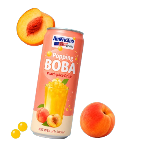 Americano Popping Boba Peach Juice Drink