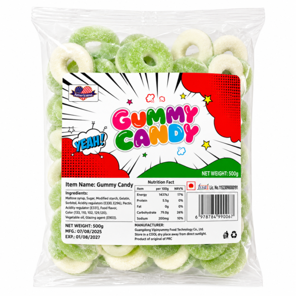 Americano Gummy Candy White&Green Wheel 500GM