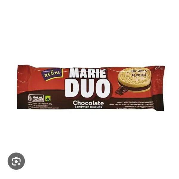Regal Marie Duo Chocolate By febora Sandwich Biscuits, 100g